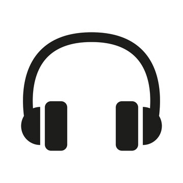 Headphones icon on white background.