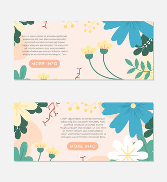 Floral Background Botanical Banner Set Design Template