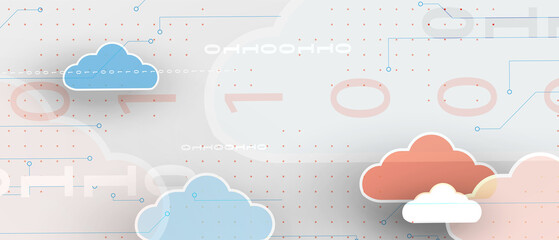 Cloud technology. Integrated digital web concept background