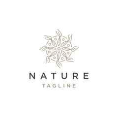 Nature people line logo icon design template