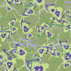 Swamp camouflage of various shades of green and violet colors
