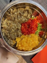 eggplant caviar preparation