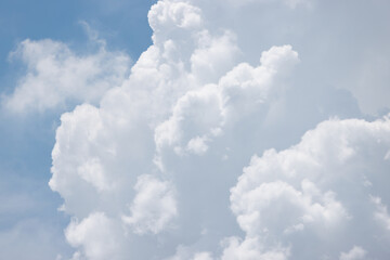 Naklejka na ściany i meble white cloud background and texture with blue sky. big cloud.