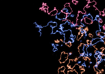 Abstract background illustration with electric current concept. Red, blue, electric shock graphics..