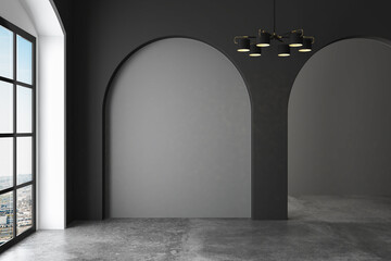 3D rendering of home interior without furniture. 3D Rendering
