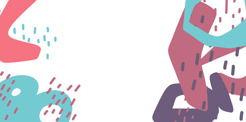 freeform  hand drawn organic element pastel color scheme minimal decoration elements banner style