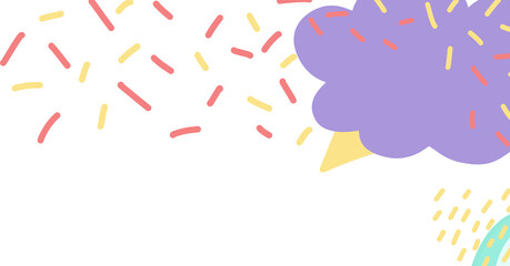 KId pastel fun colorful freeform organic doodle shape hand draw illustration banner