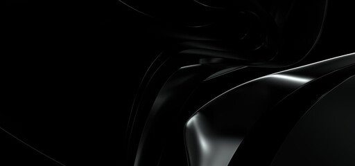 Abstract wave isolated on black background. 3d 3d illustration.