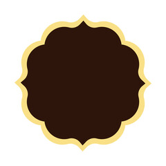 arabic emblem frame brown