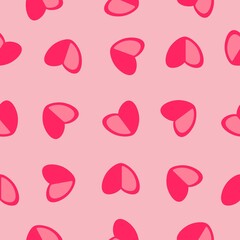 vector pink hearts seamless pattern
