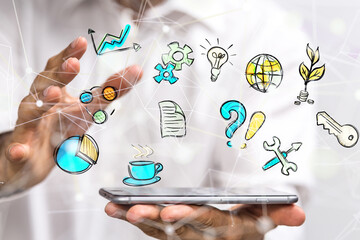 conference Digital Network and data concept 3d
