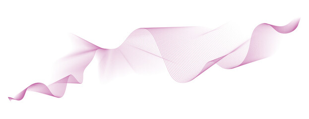 abstract vector pink wave melody lines on white background	

