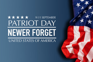 Patriot Day Typography Over Flags Background.