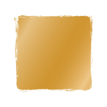 vector brush painted gold colored banner illustration on white background