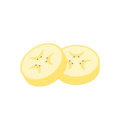 Banana slices isolated on a white background. Banana icon vector.