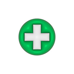 Obraz premium 3d universal first aid symbol. Medical pharmacy flat 3d icon isolated on white background