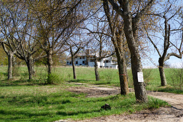 KEWADIN, MICHIGAN, UNITED STATES - MAY 16, 2018: Abandoned property of a summer camp at Maplehurst Lake in North Michigan