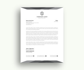 Modern Creative black and white Letterhead template design