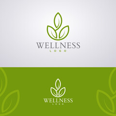 Creative green leaf logo combined