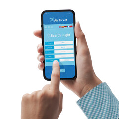 User booking cheap flights online