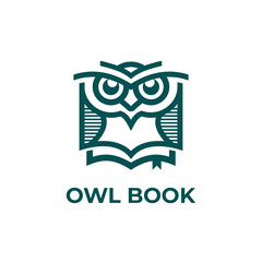 Creative Book and Owl Symbol Design as Education Logo Design.