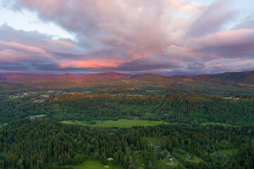 sunset over the mountains
