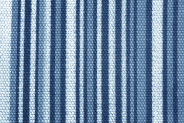 close up of the stripped blue and white fabric texture background
