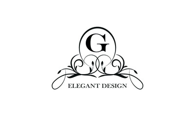 Stylish emblem for exquisite logos and monograms with the letter G in the center.