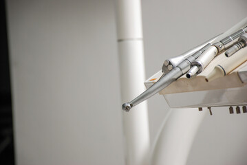 Dental office dentist attending patient dental equipment