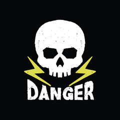 colorful danger skull doodle illustration for sticker tattoo poster tshirt design etc