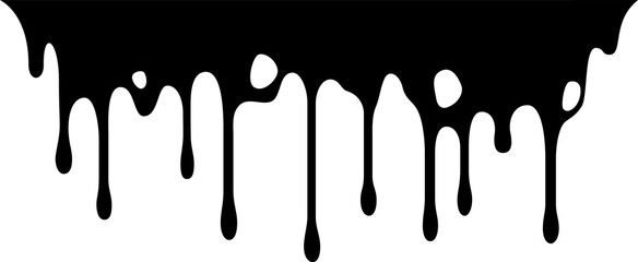 Dripping Oil Stain Liquid Ink Black Silhouettes