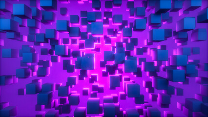 a technical background with cubes (3d rendering)