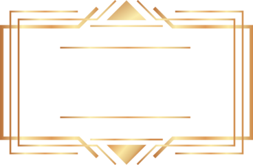 Golden Art Deco Geometric Frame Badges Label