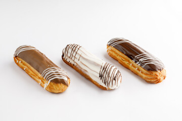 Ecler cakes on a white background