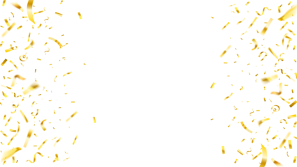 Falling shiny golden confetti background