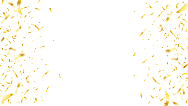 Falling shiny golden confetti background