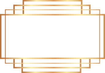 Golden Art Deco Geometric Frame Badges Label