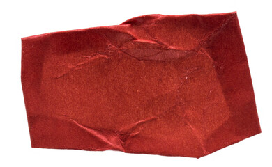 red paper sticker isolated with torn edges