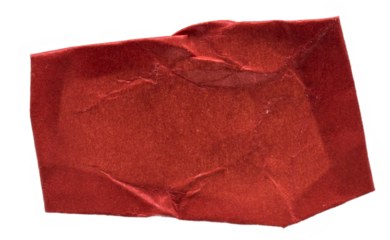 red paper sticker isolated with torn edges