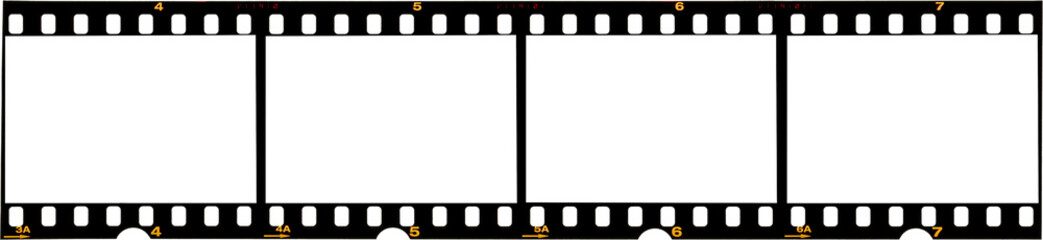 long 35mm filmstrip or border with empty frames - obrazy, fototapety, plakaty