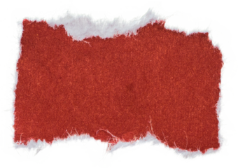 red paper sticker isolated with torn edges