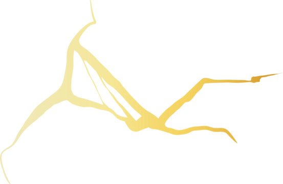Golden Cracks Effect in Japanese Kintsugi Art Mosaic Style