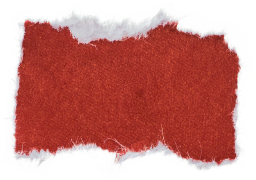 red paper sticker isolated with torn edges