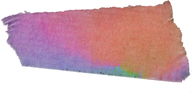 crumpled pieces of neon cloth sticker tape