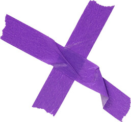 purple paper stickers forming the letter x