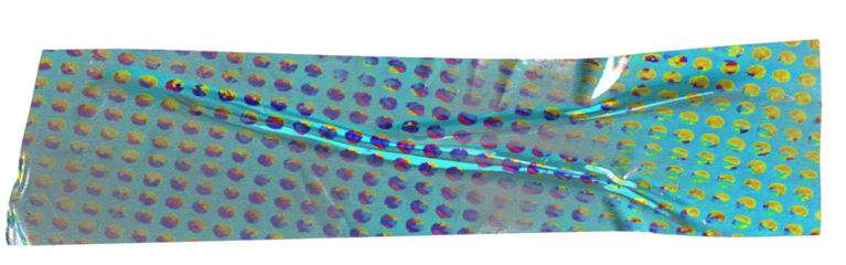 turquoise shiny holographic foil sticker snip isolated