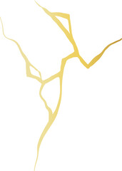 Golden Cracks Effect in Japanese Kintsugi Art Mosaic Style