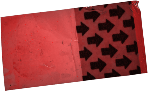 shiny red crumpled foil sticker isolated