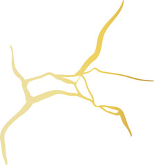 Obraz premium Golden Cracks Effect in Japanese Kintsugi Art Mosaic Style
