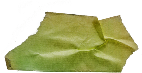 crumpled pieces of neon cloth sticker tape